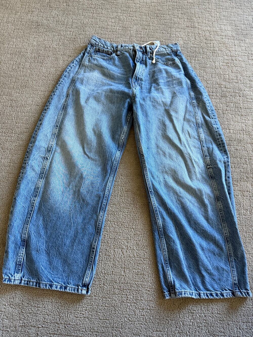 Good American 6 Extreme Super High Waist Barrel Denim Jeans